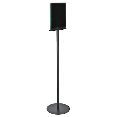 Azar Displays Double Sided Magnetic Sign Holder for Floor Portrait Black Frame on Freestanding Pedestal Base 300355-BLK